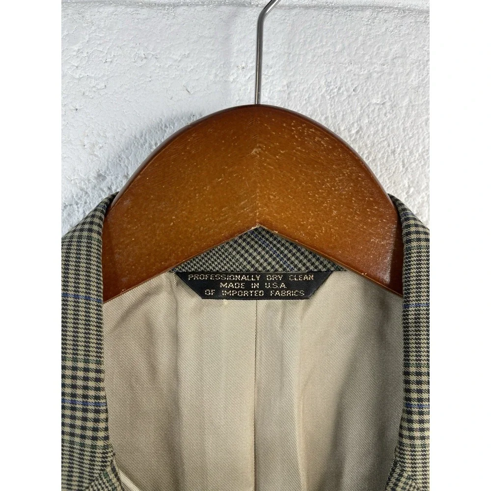 L.L. BEAN Men's Classic‎  Dark Green & Tan Plaid Preppie JACKET BLAZER 40R